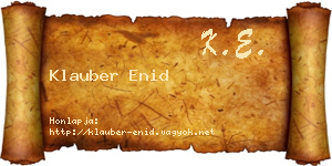 Klauber Enid névjegykártya